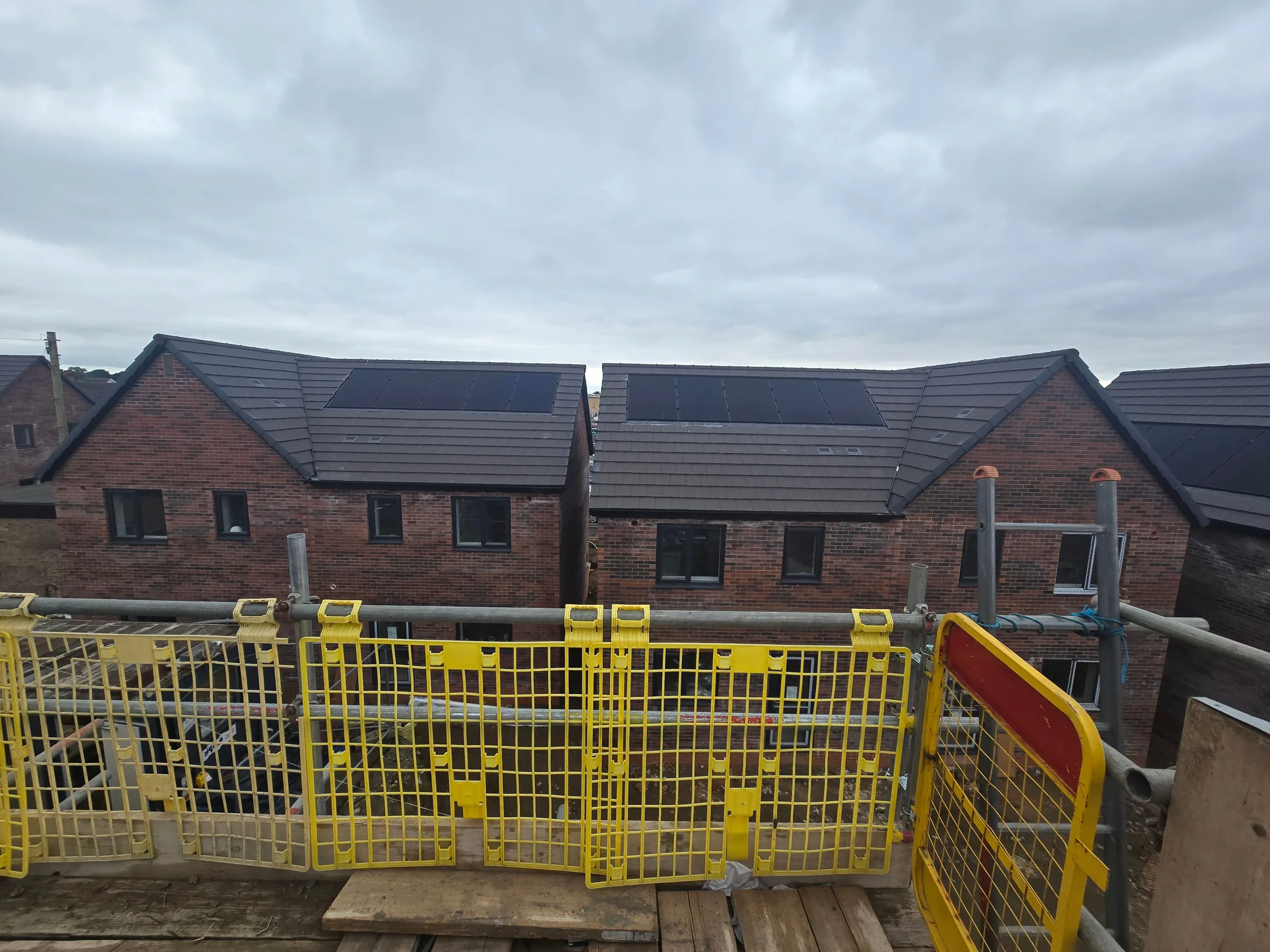 Close view of a roof installation